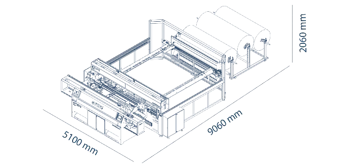Technical drawing in perspective of the IUSYS 421a